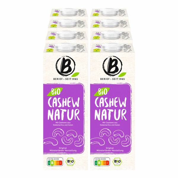 Bild 1 von Berief Bio Cashew Drink Natur 1 Liter, 8er Pack