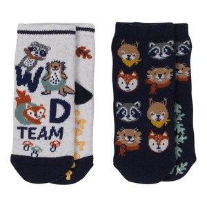 Baby-Jungen-ABS-Socken mit Waldtieren, 2er-Pack
