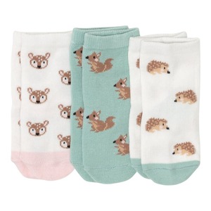 Baby-Mädchen-Socken mit Tiermuster, 3er-Pack