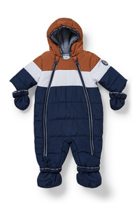 C&A Baby-Schneeanzug mit Kapuze-recycelt, Blau, Größe: 68