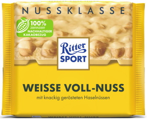 Ritter Sport Nuss Klasse Weisse Voll-Nuss 100G