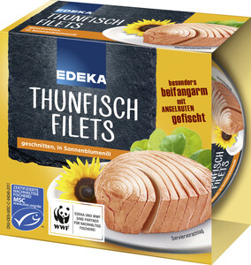 EDEKA Thunfischfilets in Sonnenblumenöl 185 g