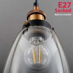 Glas Deckenleuchte Retro Decken-Lampe Vintage Pendel-Leuchte Loft Edison Lampen