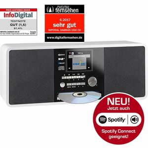22-237-00 IMPERIAL DABMAN i200 CD Internet &amp; DAB+ Stereo Radio, Spotify Connect weiß