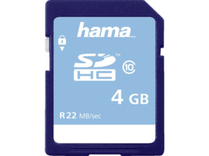 HAMA Class 10, SDHC Speicherkarte, 4 GB, 22 MB/s