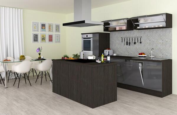 Bild 1 von Inselküche in Grau mit E-Geräten 'Premium'