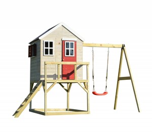Wendi Toys Kinderspielhaus Zebra Spielturm inkl. Veranda und Schaukel