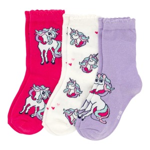Mädchen-Socken mit Einhorn-Design, 3er-Pack