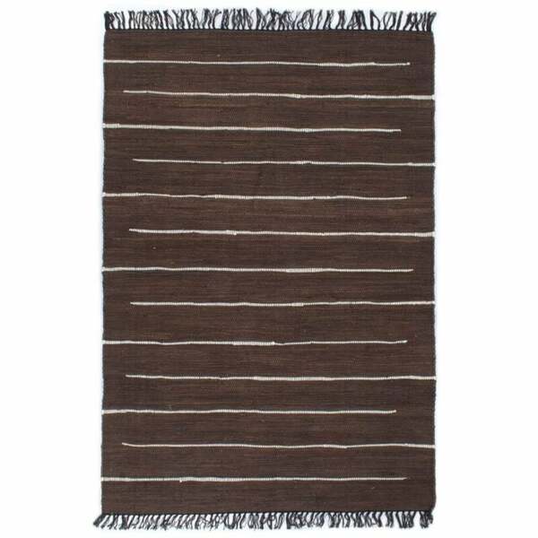 Bild 1 von Handgewebter Chindi-Teppich Baumwolle 200x290 cm Braun