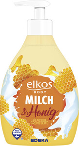 elkos body Cremeseife Milch & Honig Spender 500 ml