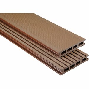 Kovalex WPC Terrassendiele gebürstet Braun Zuschnitt 2,6x14,5x490cm
