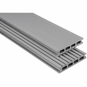 Kovalex WPC Terrassendiele gebürstet Grau Zuschnitt 2,6x14,5x520cm
