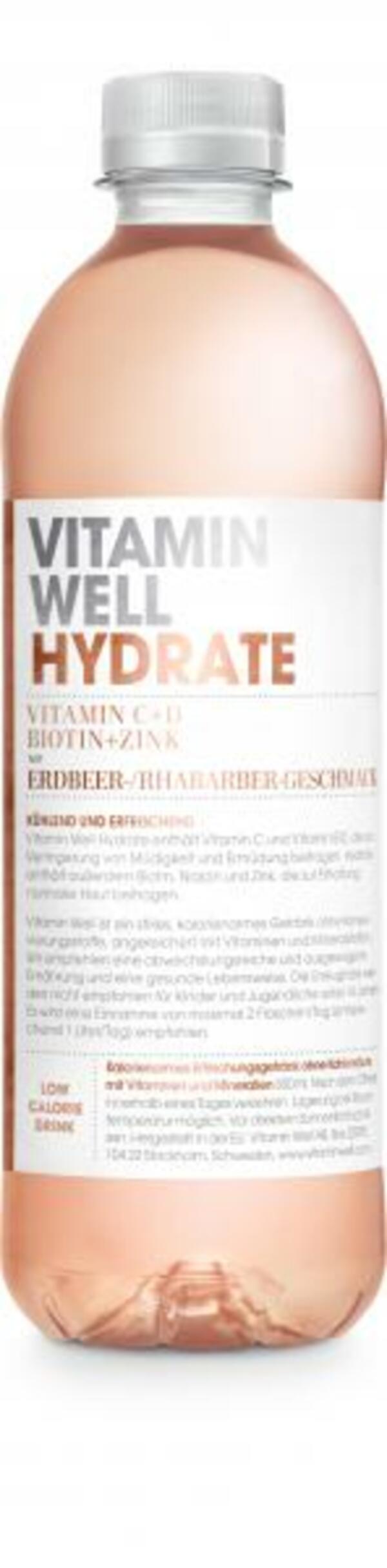 Bild 1 von Vitamin Well Hydrate Erdbeer-Rhabarber-Geschmack (Einweg)