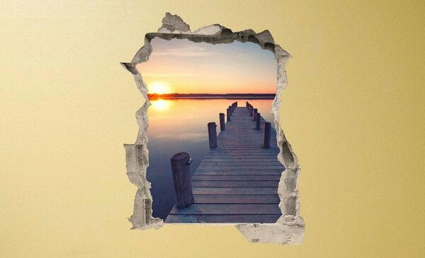 Bild 1 von Conni Oberkircher´s Wandsticker »Bridge on the beach - Brücke am Strand«, selbstklebend, Steeg, Sonnenuntergang, Meer, Urlaub