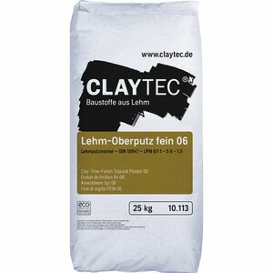 Claytec Lehm Oberputz Fein 06  25 kg