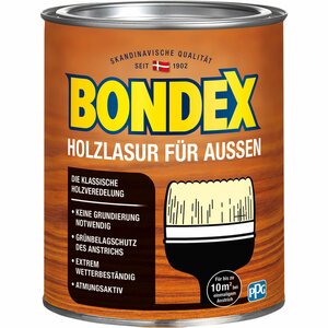 Bondex Holzlasur für Außen Kastanie seidenglänzend 750 ml