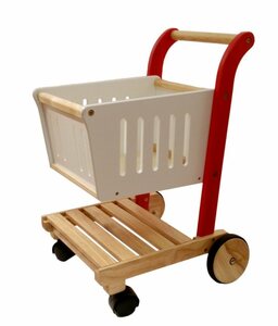 ESTIA Holzspielwaren Spiel-Einkaufswagen »Einkaufswagen aus Holz«, Robuster, multifunktionaler Einkaufswagen aus Holz