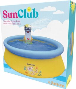 SunClub Planschbecken »Planschbecken 150 x 41 cm«, (Kinderpool mit aufblasbarem Luftring, 1-tlg., aufblasbares Kinderbecken), mit wassersprühendem Otter