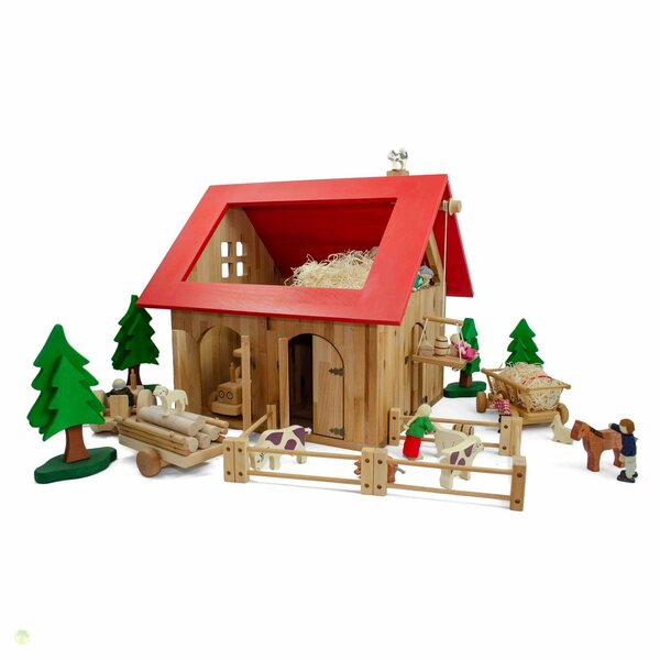Bild 1 von ESTIA Holzspielwaren Puppenhaus »Bauernhof / Stall aus massivem Buchenholz«, (Bauernhof/Stall-tlg), Hergestellt aus europäischem Buchenholz in Europa