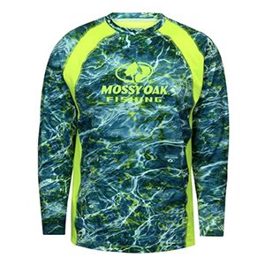 Mossy Oak Herren Angelhemd, langärmelig, mit Lichtschutzfaktor 40+ Hemd, Mahi Mahi, Large