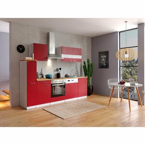 Respekta Küchenzeile/Küchenblock KB250WRC 250 cm Rot-Weiß