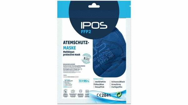 Bild 1 von IPOS FFP2 NR Atemschutzmaske blau