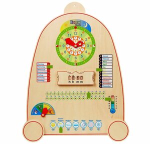 howa Lernspielzeug »Kalenderuhr«, Lernuhr aus Holz mit Kalender, Jahreszeiten und Wetter