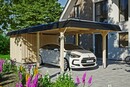 Bild 1 von SKAN HOLZ Carport Wendland 362 x 870 cm mit Abstellraum, mit Aluminiumdach, schwarze Blende