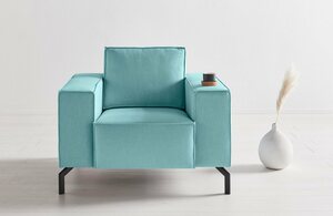 OTTO products Sessel »Cilla«, wahlweise Feinstruktur aus recyceltem Material oder Dickleder: nachhaltiges Premiumleder mit Olivenblattgerbung