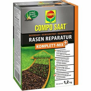 Compo Saat® Rasen-Reparatur Komplett Mix+ 1,2 kg für bis zu 6 m²