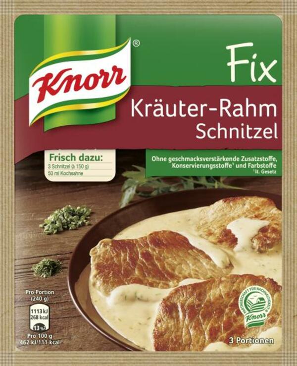 Bild 1 von Knorr Fix Kräuter-Rahm Schnitzel
