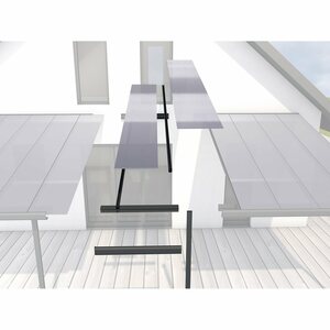 Terrassenüberdachung Erweiterungsmodul B: 120 cm x T: 406 cm Anthrazit