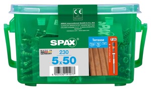 Spax Terrassenschrauben 5,0 x 50 mm, TX 25, 230 Stück, Edelstahl A2