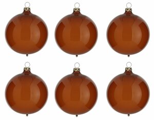 Thüringer Glasdesign Weihnachtsbaumkugel »Transparent« (6 Stück), braun