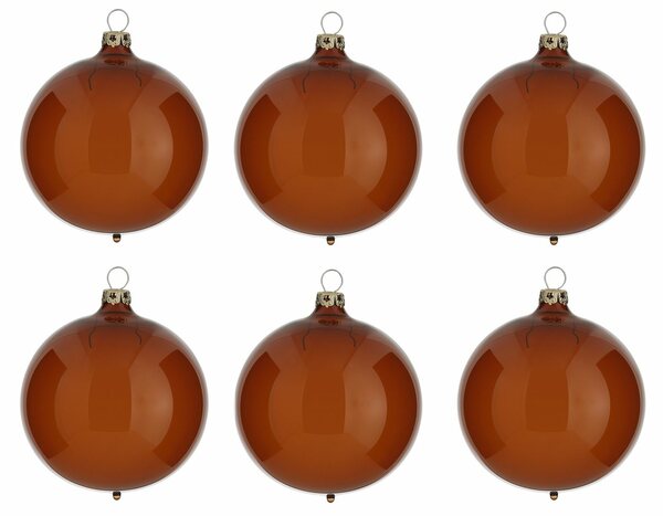Bild 1 von Thüringer Glasdesign Weihnachtsbaumkugel »Transparent« (6 Stück), braun