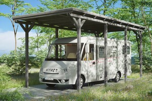 SKAN HOLZ Caravan-Carport Emsland 404 x 846 cm, schiefergrau