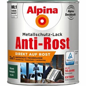 Alpina Metallschutz-Lack Anti-Rost Dunkelgrün glänzend 750 ml
