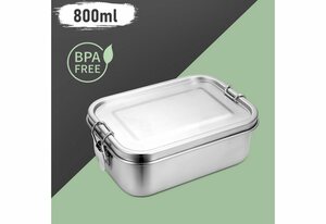 Clanmacy Lunchbox »800-1400ml Brotdose Metall Brotdose Thermobehälter Lunchbox BPA frei Edelstahl«, Fächern (abnehmbar)