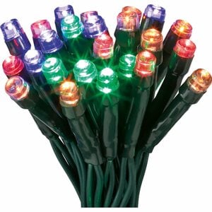 LED Lichterkette 140 bunte LEDs grünes Kabel innen und außen