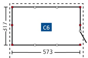 SKAN HOLZ Abstellraum aus Profilschalung C6 573 x 317 cm, nussbaum