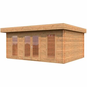 Palmako Holz-Gartenhaus Bret 19,9 m² Braun Tauchimprägniert 530 cm x 390 cm