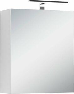 byLIVING Spiegelschrank »Spree« Breite 50 cm, 1-türig, mit LED Beleuchtung und Schalter-/Steckdosenbox, mit praktischen Ablageböden