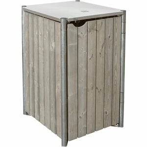 Hide Mülltonnenbox Holz 64 cm x 61 cm x 116 cm Natur-Grau