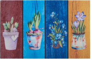 Fußmatte »Blumen«, Home affaire, rechteckig, Höhe 6 mm, Schmutzmatte, In- und Outdoor geeignet