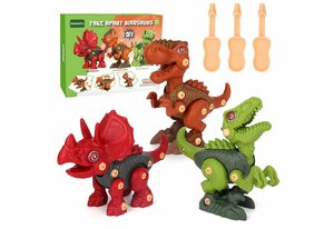 BeebeeRun Lernspielzeug »Dinosaurier Montage Spielzeug«, DIY Spielzeug Tyrannosaurus Rex, Velociraptor und Triceratops