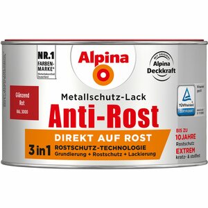 Alpina Metallschutz-Lack Anti-Rost Rot glänzend 300 ml
