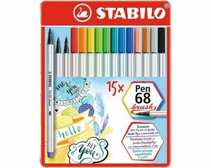 STABILO Filzstift »Premium-Filzstifte Pen 68 brush, 15 Farben im«
