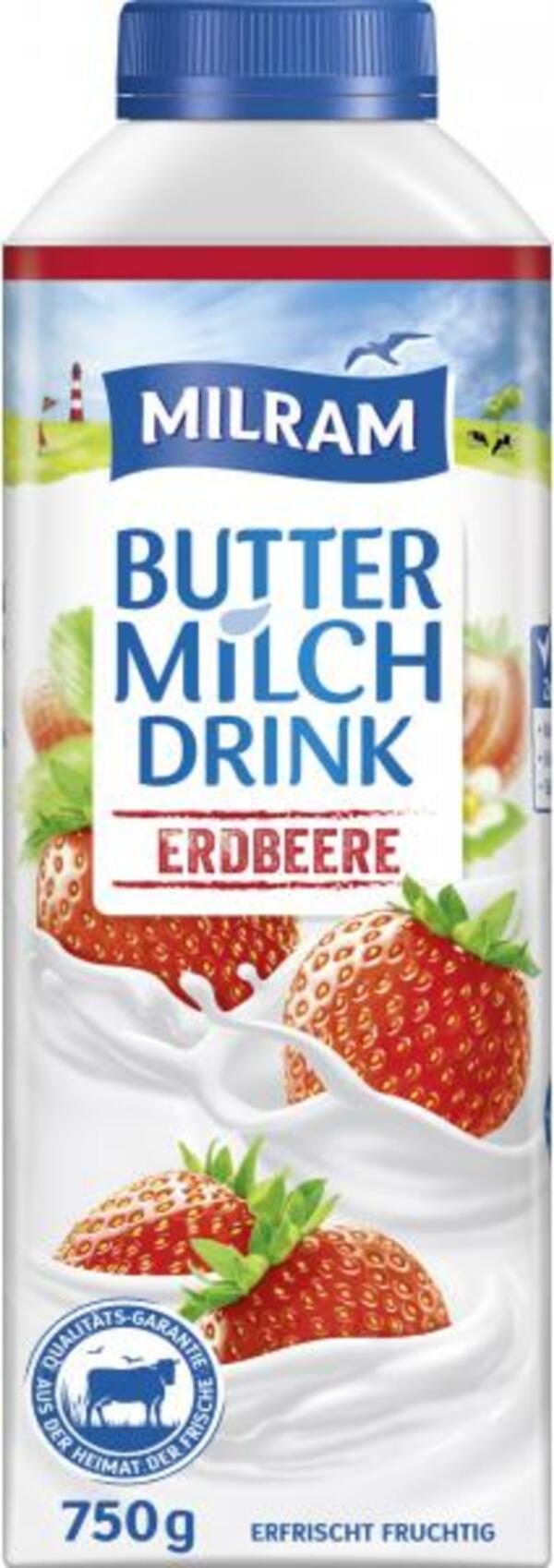 Bild 1 von Milram Buttermilch Drink Erdbeer