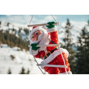 Weihnachtsmann mit LED Leiter