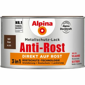 Alpina Metallschutz-Lack Anti-Rost Braun matt 300 ml